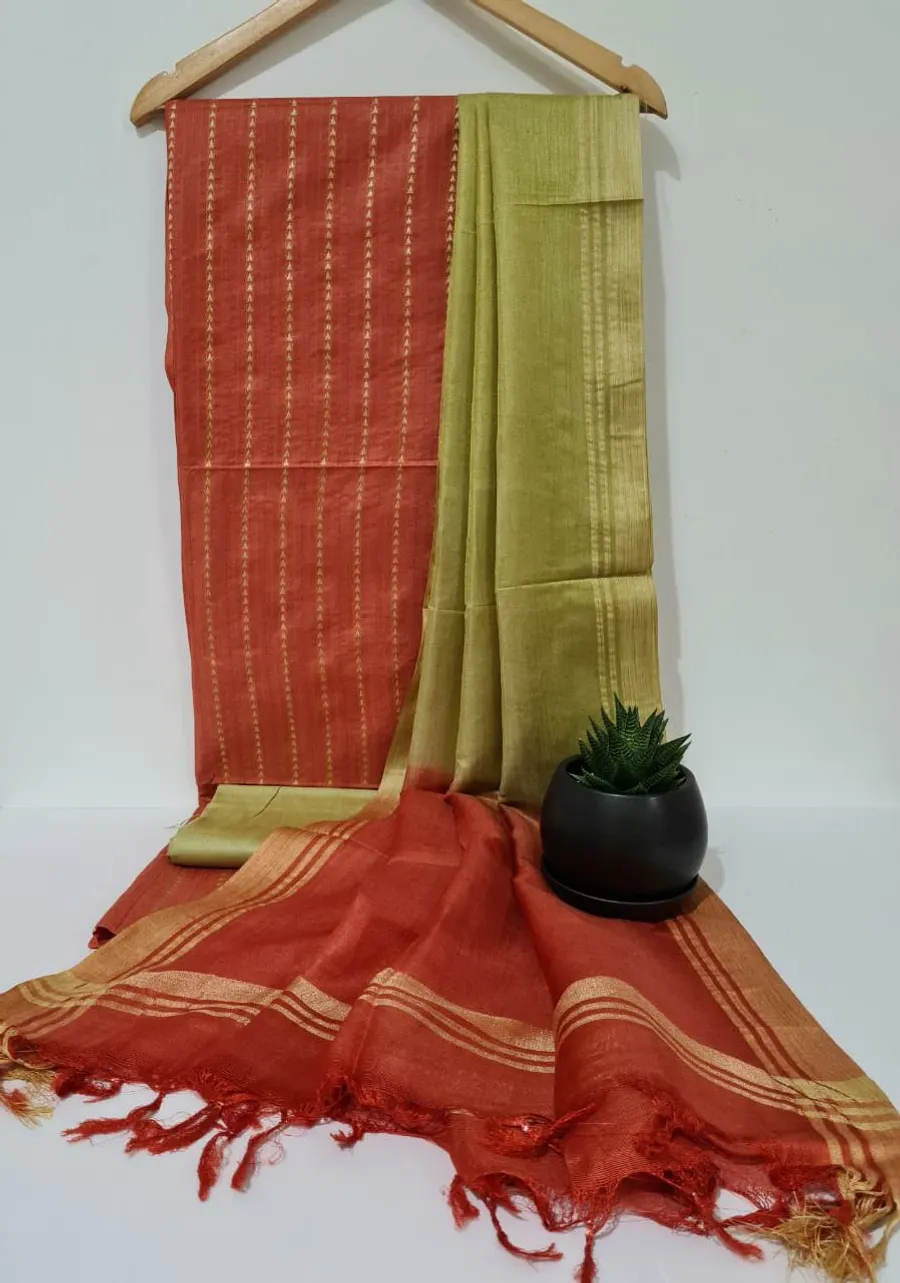 Beautifully Crafted Semi Tusser Bhagalpuri Suits Collection